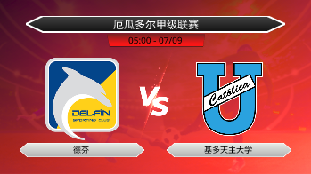 厄瓜多尔甲级联赛 德芬 VS 基多天主大学
