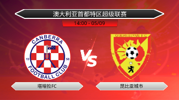 澳大利亚首都特区超级联赛 堪培拉FC VS 昆比亚城市